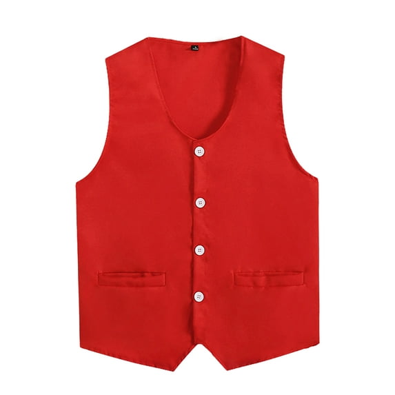 Rswnyirn Kid Girls Boys Irregular Hem Volunteer Vest Volunteers Activity Waistcoat Red 11-12
