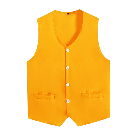 Rswnyirn Kid Girls Boys Irregular Hem Volunteer Vest Volunteers Activity Waistcoat Yellow 9-10