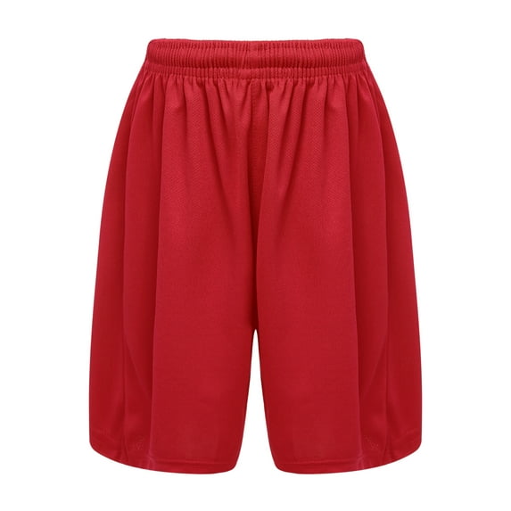 Rswnyirn Kids Boys Girls Athletic Shorts Solid Color Running Basketball Sports Bottom Red 15-16