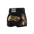 thumbnail image 1 of Rswnyirn Kids Boys Muay Thai Shorts Boxing Shorts Boxer Training Trunks Satin Kickboxing Shorts Black 5-7, 1 of 4