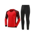 thumbnail image 1 of Rswnyirn Kids Boys Soccer Goalkeeper Kit Long Sleeve Padded Goalie Shirts with Sweatpants Set Red 15-16, 1 of 7