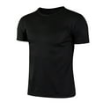 thumbnail image 1 of Rswnyirn Kids Boys UPF 50+ Rash Guard Short Sleeve Athletic T-Shirts Quick Dry Gym Tops Black 8-9, 1 of 2