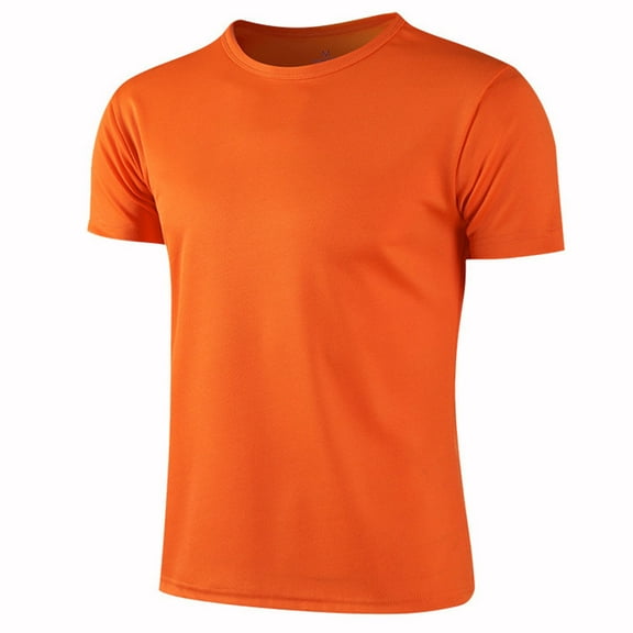 Rswnyirn Kids Boys UPF 50+ Rash Guard Short Sleeve Athletic T-Shirts Quick Dry Gym Tops Orange 12-13