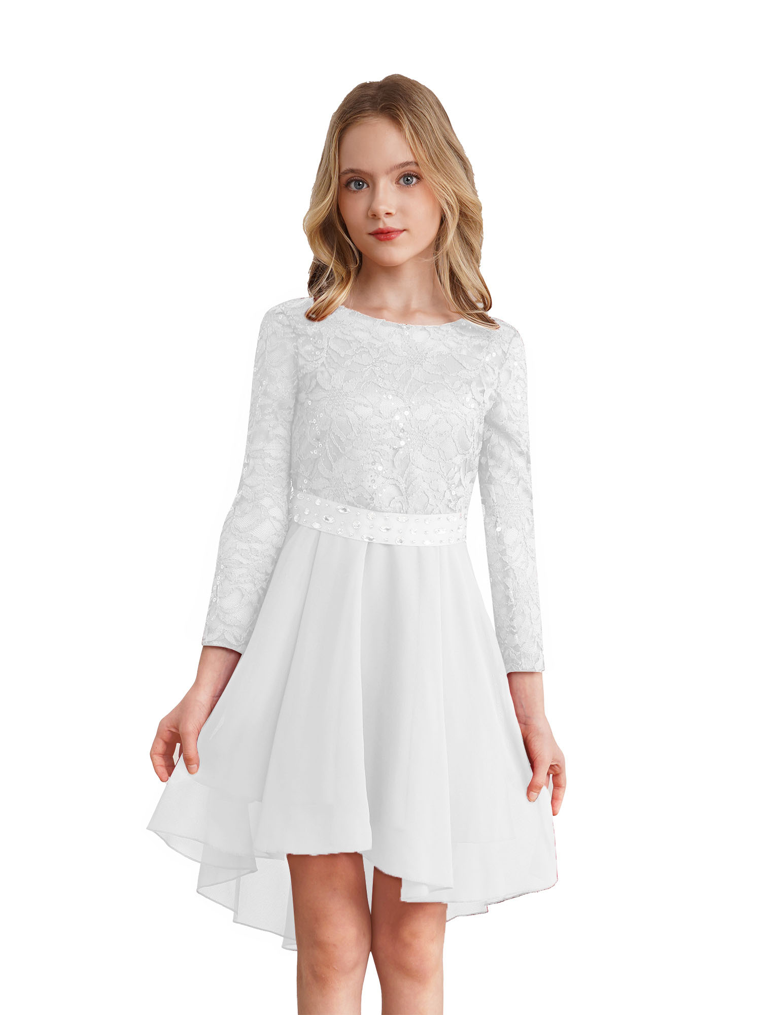 KIDS HIGH LOW HEM DRESS 12-14 YOUNG HEARTS main image 1