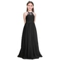 thumbnail image 1 of Rswnyirn Kids Flower Girl Maxi Dress Halter Floral Lace Wedding Pageant Gown Black 8, 1 of 7