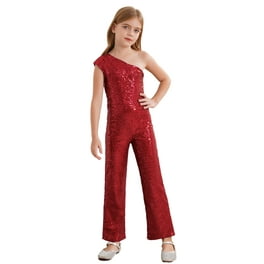 YEAHDOR Kids Girls Halter Sparkly All Sequins Romper Sleeveless