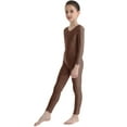 thumbnail image 1 of Rswnyirn Kids Girls Boys One-piece Gymnastics Full Body Jumpsuit Unitard Sport Athletic Leotard Brown 7-8, 1 of 7