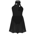 thumbnail image 1 of Rswnyirn Kids Girls Chiffon Ruched Ballet Leotard Dance Dress Lyrical Contemporary Ballerina Costume Black 12, 1 of 5