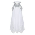 thumbnail image 1 of Rswnyirn Kids Girls Halter Sequins Leotard Dress Lyrical Modern Dance Costume Ivory 4, 1 of 7