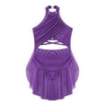 thumbnail image 1 of Rswnyirn Kids Girls Lyrical Dance Dress Sleeveless Front Cutout Backless Leotard Dress Modern Ballet Purple 14, 1 of 9