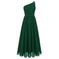 thumbnail image 1 of Rswnyirn Kids Girls One Shoulder Pleated Proms Wedding Party Long Maxi Junior Bridesmaid Dress Green 16, 1 of 6