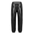 thumbnail image 1 of Rswnyirn Kids Girls Shiny Metallic Harem Pants Trousers Wet Look Hip Hop Jazz Steertwear Black 8, 1 of 5
