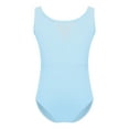 thumbnail image 1 of Rswnyirn Kids Girls Sleeveless Gymnastics Leotard Sheer Mesh Ballet Dance Bodysuit Dancewear Light Blue 11-12, 1 of 5