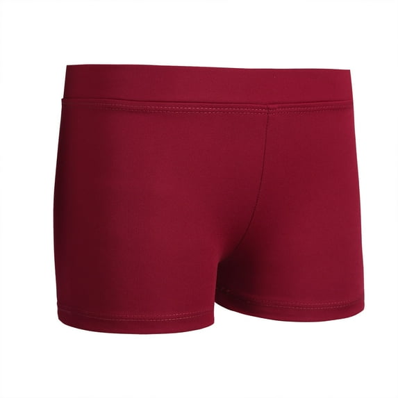 Rswnyirn Kids Girls Stretch Biker Shorts Active Ballet Dance Gymnastics Yoga Shorts Burgundy 14