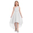 thumbnail image 1 of Rswnyirn Kids One Shoulder Sequin Flower Girl Dress High Low Wedding Bridesmaid Dress Pageant Prom Ivory 10, 1 of 7