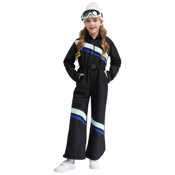 Rswnyirn Kids Snowsuits Girls Ski Suits Jackets Jumpsuits Waterproof Skiing Snowboarding Jumpsuits Light Green&Black 10