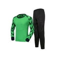 thumbnail image 1 of Rswnyirn Men Football Goalkeeper Uniform Padded Long Sleeve Soccer Jersey Shirt with Pants Green M, 1 of 6