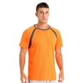thumbnail image 1 of Rswnyirn Men's UPF 50+ Short-Sleeve Swim Shirt UV Sun Protection Rash Guard Shirt Orange M, 1 of 7