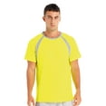 thumbnail image 1 of Rswnyirn Men's UPF 50+ Short-Sleeve Swim Shirt UV Sun Protection Rash Guard Shirt Yellow 4XL, 1 of 7