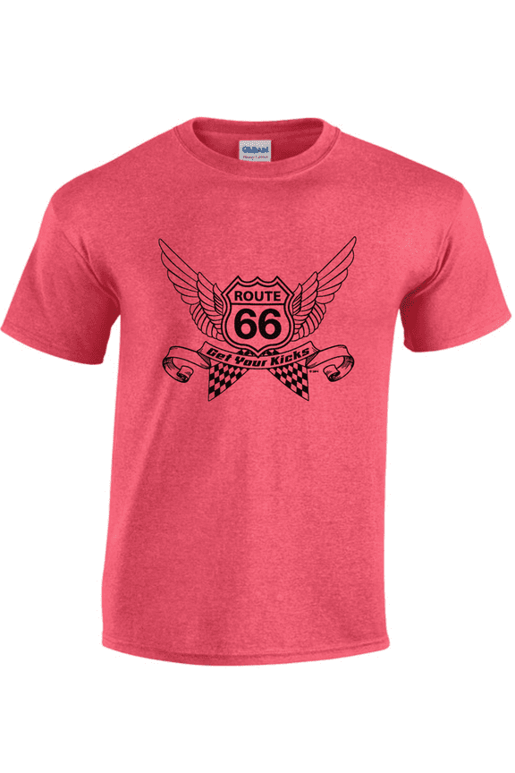 Rt 66 Sign Biker Nostalgia USA T-shirt Mens Graphic Tees Father Husband Birthday Dad Gifts