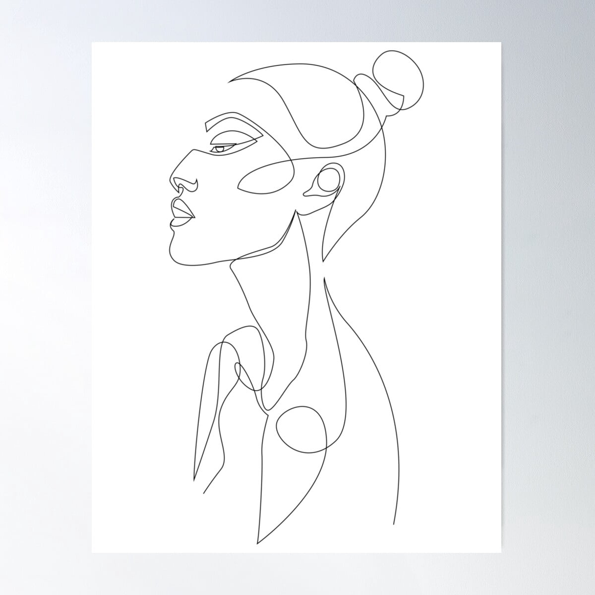 Rt - Abstract Line Portrait Poster Wall Art, Modern Wall Decor For ...