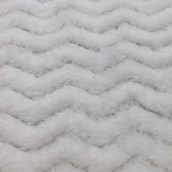 Rtc Fabrics Polyester Fleece 60" Zigzag White Fabric, By The Yard