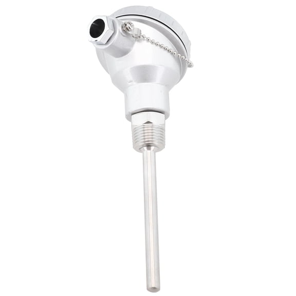 Rtd Pt100 Temperature Sensor Probe With 1/2" Npt Thread Thermocouple Terminal Head - Stainless Steel -200~420C Range - 304 Ss Construction 100Mm