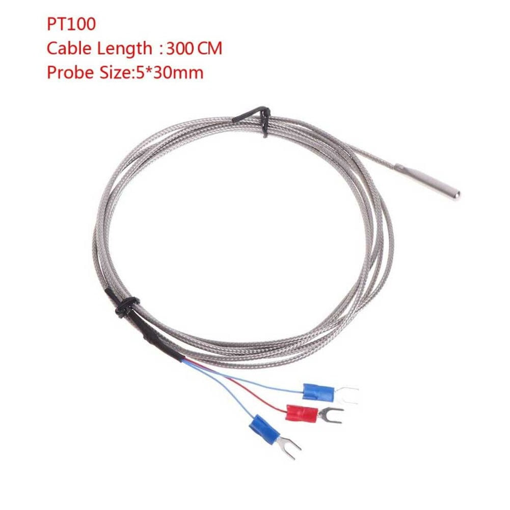 RTD PT100 Temperature Sensor Stainless Steel Thermocouple with 2m 3