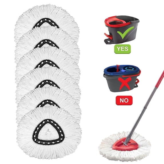 O-Cedar EasyWring Spin Mop Replacement Head, Microfiber Refill, 1 Count, Machine Washable 6 Pack