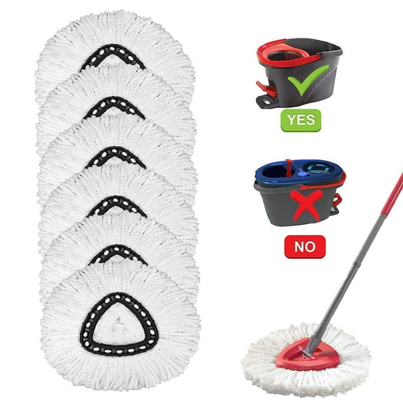 Rtmgob 6 Pcs Mop Head Replacement for O-Cedar Spin Mop, EasyWring Microfibers Mop Refill Heads