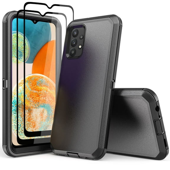 Rtmgob Samsung Galaxy A23 5g Phone Case with Screen Protector(2 Pack), Dual Layer Heavy Duty Drop Protection Cover for Galaxy A23 5G, Black