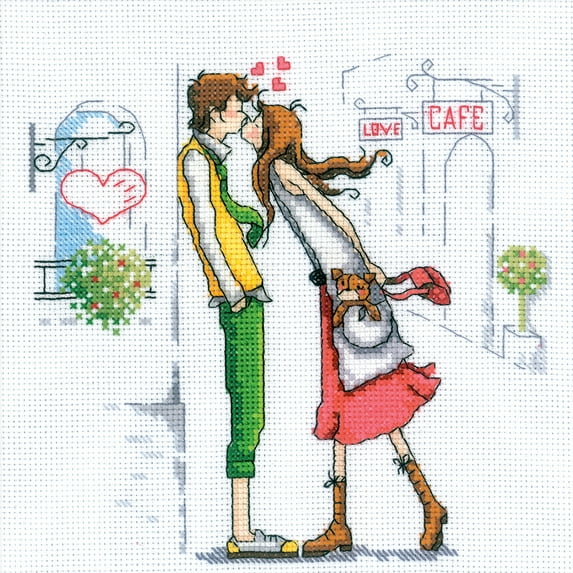 Rto Counted Cross Stitch Kit 8"x8"-couple In The City (14 Count)