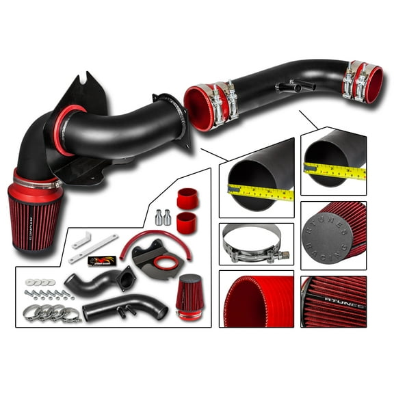 Rtunes Racing Black Cold Air Intake for 96-04 Ford Mustang 4.6L V8
