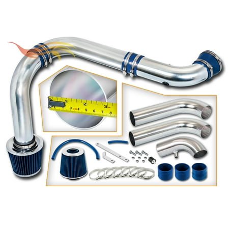 Rtunes Racing Cold Air Intake Kit + Filter Combo BLUE Compatible For 03-08 Dodge Ram 1500 2500 3500 Hemi 5.7L (3 Piece)