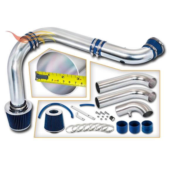 Rtunes Racing Cold Air Intake Kit + Filter Combo BLUE Compatible For 03-08 Dodge Ram 1500 2500 3500 Hemi 5.7L (3 Piece)