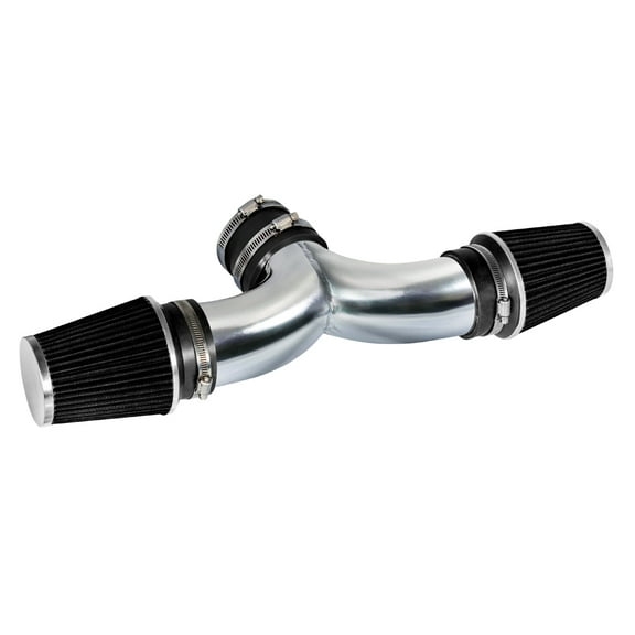 Rtunes Racing Short Ram Air Intake Kit + Filter Combo BLACK Compatible For 05-10 Jeep Grand Cherokee V8 / 06-10 Jeep Commander V8 / 06-10 Grand Cherokee 6.1L SRT8 V8 with DUAL filters