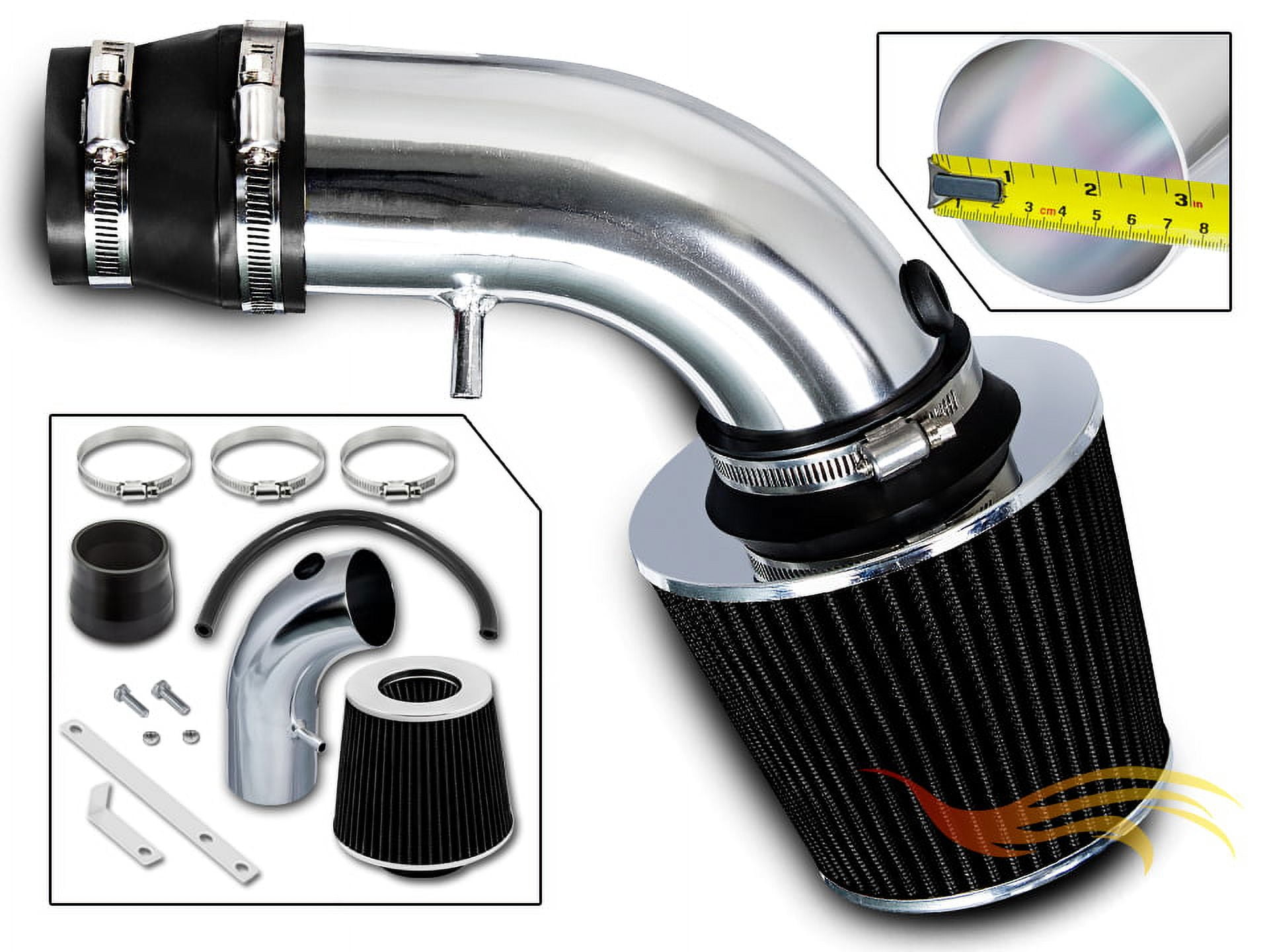 Rtunes Racing Short Ram Air Intake Kit + Filter Combo BLACK Compatible ...