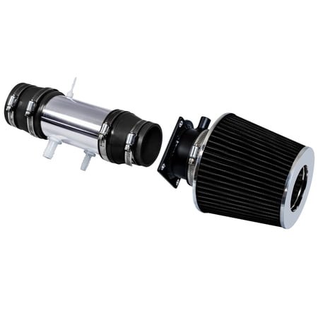 Rtunes Racing Short Ram Air Intake Kit + Filter Combo BLACK Compatible For 91-95 Nissan Pathfinder/Pickup V6 XE SE â€¦
