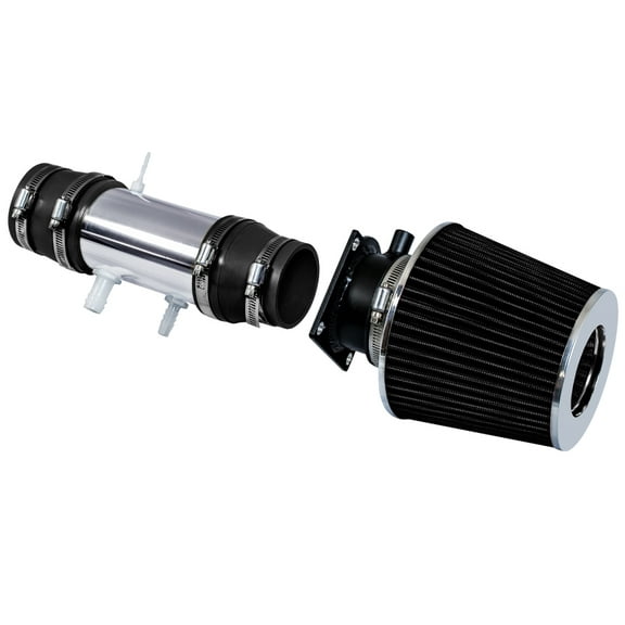 Rtunes Racing Short Ram Air Intake Kit + Filter Combo BLACK Compatible For 91-95 Nissan Pathfinder/Pickup V6 XE SE 