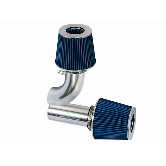 Rtunes Racing Short Ram Air Intake Kit + Filter Combo BLUE Compatible For 88-95 Compatible Ford F-150 / Bronco 5.0L & 5.8L (without MAF Sensor) 