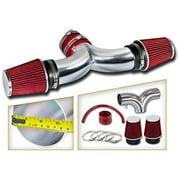 Rtunes Racing Short Ram Air Intake Kit + Filter Combo RED For 00-02 Dodge Dakota / 99-04 Jeep Grand Cherokee 3.7L 4.7L with DUAL(2) Filters