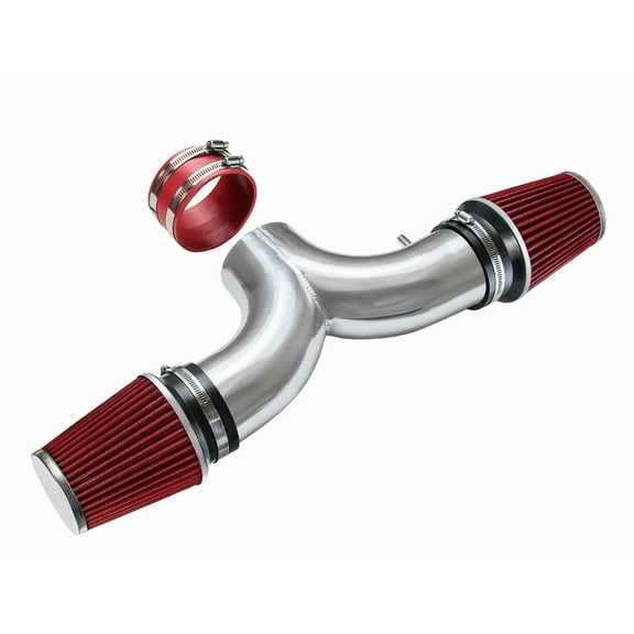 Rtunes Racing Short Ram Air Intake Kit + Filter Combo Compatible For 97-00 Corvette C5 5.7L V8 (with 2 Filters) (Red)