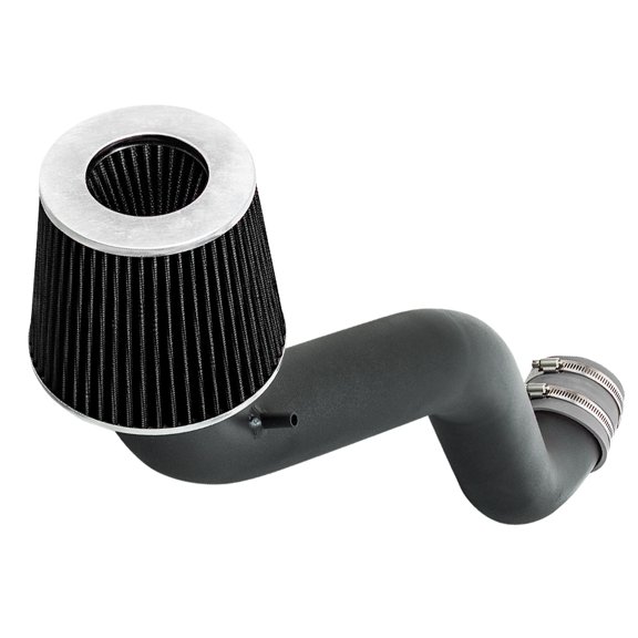 Rtunes Racing Short Ram Kit + Filter Combo BLACK PIPE AND GREY Compatible For 07-10 Jeep Commander / 05-10 Jeep Grand Cherokee 3.7L V6