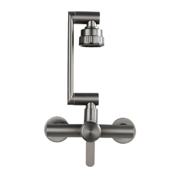 Rtyweth Wall Mount Faucet 8 Inch Center,360° Swivel Rotatable Wall Mounted Single Faucets with Sprayer Handles,Wall L4V2