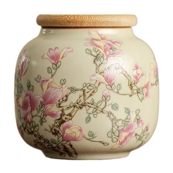 Ru Kiln Loose Tea Storage Jar Ceramic Tea Containers With Lid, Small Tea Coffee Sugar Storage Organizer
