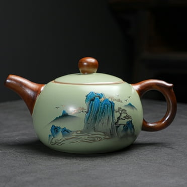 Ru Ware Natural Crack Teapot Large Ru-Porcelain Supportable Retro Single Teapot Teapot Xi Shi Pot Ge Kiln Porcelain Kung Fu Tea Set