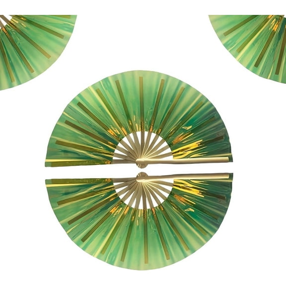 RuWeoMaa 2 Pack Boots on the Ground Hand Fan, Line dance popping fan, Large Folding Hand Fans for Chinese Kung Fu, Line Dancing, Party, Weddings,Club,Performance, Festival, Gift. (White)