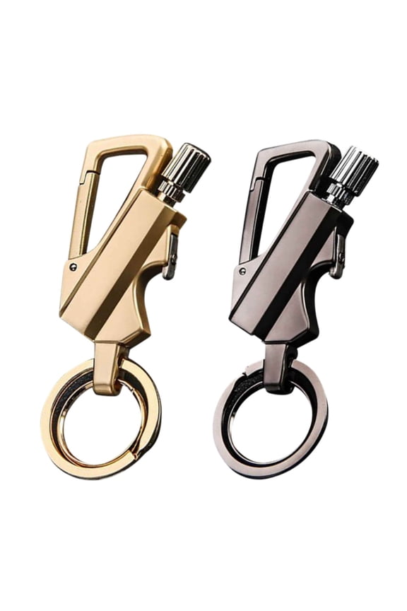 2 Pcs Metal Keychain Lighter,Keychain Lighter, Portable Waterproof Flint Fire Starter Matches, Emergency Metal Matches,Dad Gifts from Daughter Son,Fathers Day Gifts Under $20,Gifts for Men