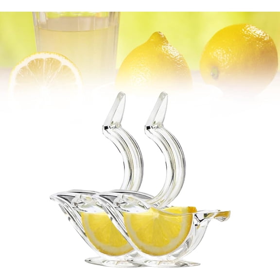 RuWeoMaa 2PCS Bird Lemon Squeezer New Acrylic Manual Lemon Slice Squeezer Lemon Juicer Bird Shape Lemon Slice Wedge Squeezer with Pour Spout Hand Fruit Juicer for Orange Lemon Home Kitchen Bar Gadget