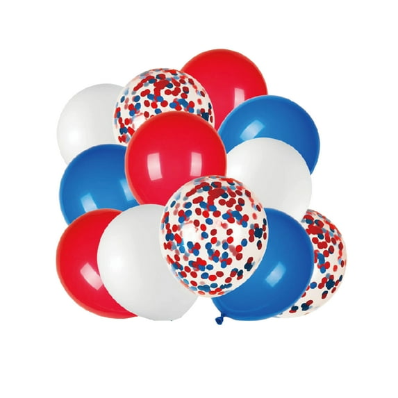 RuWeoMaa 48 Pcs Memorial Day Balloons Decorations Including Memorial Latex Balloon Patriotic Star Foil Balloon for Memorial Day Decor Supplies